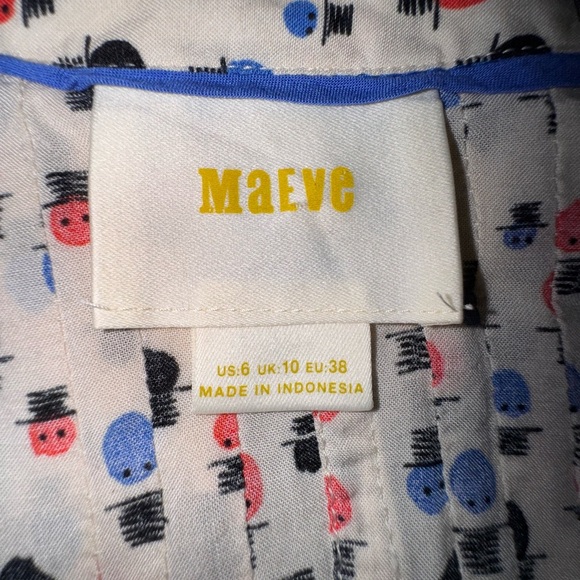 Anthropologie Maeve Womens Calia Pintuck Printed Tunic blouse. Size 6. EUC - Picture 9 of 12